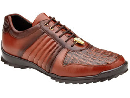 Mens Belvedere Genuine Hornback Caiman Crocodile, Soft Calf Astor Cognac... - £371.66 GBP