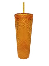 Starbucks Tumbler Orange Mango Gradient Diamond Grid Jewel Venti Cold Cup 24oz - £44.19 GBP