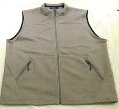 Mens Cremieux Classics Brown XL Sleeveless Zip-Up Vest 100% Polyester Wi... - $261.40 MXN