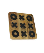 Carved Wooden Tabletop Tic Tac Toe Game Hand Painted X and O 11.75 Inch - £23.71 GBP
