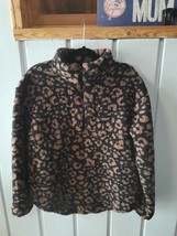Koolaburra by Ugg Womens Animal Print Zip Neck Fleece Pullover NWOT Sz S - $27.72
