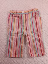 Arizona Jean Company Infant Size 3/6 Months Multicolor Striped Pants Adjustable  - £4.60 GBP