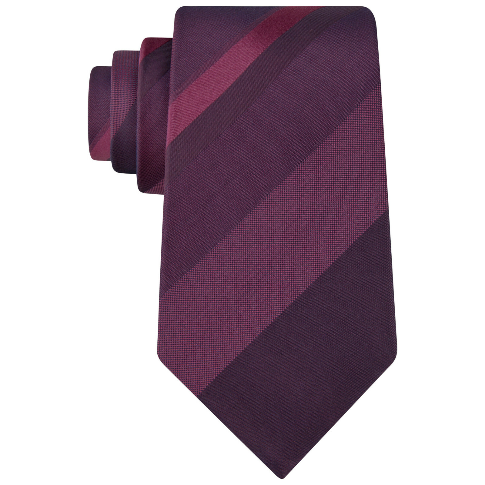 KENNETH COLE REACTION  Burgundy Red Tonal Stripe Silk Classic Tie - $19.99