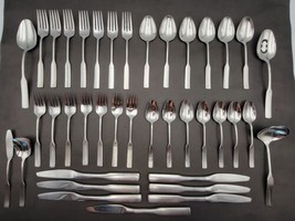 Vintage 39 Pc Oneida Antares Stainless Flatware Set of 7  - £74.96 GBP