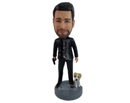 Custom Bobblehead Spy 007 Holding A Gun - Careers &amp; Professionals Arms Forces Pe - £71.14 GBP