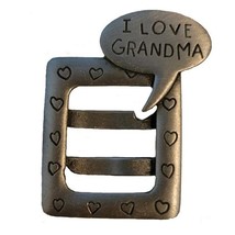 Grey Vintage I Love Grandma Picture Frame Brooch - $164.19 MXN