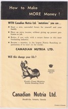 Vintage Print Ad Canadian Nutria Ltd Stouffville Ontario 5 1/2&quot; x 8 1/2&quot; - $2.14