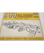 1968 Tony Bettenhauson 200 Mile National Championship Race Program WI Fc2 - £15.67 GBP
