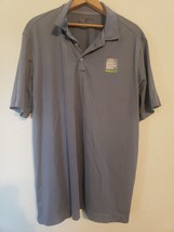 NIKE GOLF Dri-Fit Short Sleeve Polo Shirt Gray Sz L summit flooring supply logo - £6.86 GBP