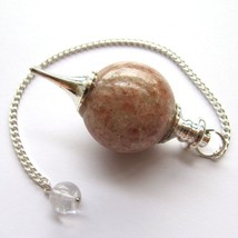 Bulk 5 Pcs Natural Sunstone Ball Shaped Gemstone Dowsing Pendulums - £31.61 GBP