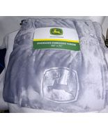 John Deere Oversized Embossed Gray Throw 60"x 70" New - $30.57