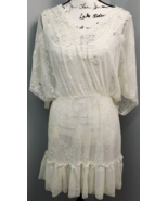XOXO Sheath Dress Women Size 7 White Sheer Lace Nyon Long Sleeve V Neck ... - $732.81 MXN