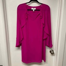 Belle Badgley Mischka Pink Ruffled Flirty Flowy Long Sleeve Dress Size 2/XS - £34.83 GBP