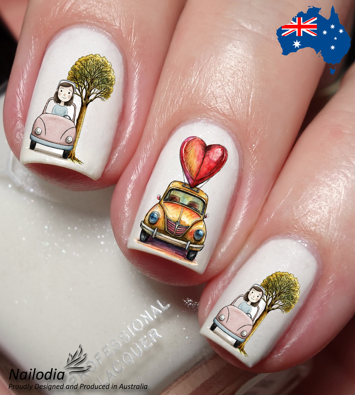 Vintage Antique Car Nail Art Decal Sticker Water Transfer Slider