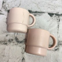 Tupperware Magnets Lot Of 2 Plastic Cups Mugs Pink  - $19.79