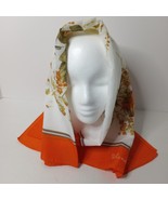Valentina Fiore Orange Floral Vintage 29X30 Square Women&#39;s Scarf - $19.80