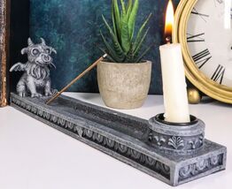 Gothic Fantasy Winged Baphomet Goat Gargoyle Incense Burner And Candle H... - $23.99