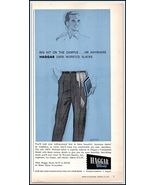 1950s Haggar Men&#39;s Slacks PRINT AD &quot;100% Worsted Slacks&quot; BX2 - $6.64 CAD