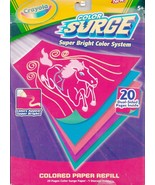 CRAYOLA COLOR SURGE COLORED PAPER REFILL PACK, 20 PAGES + FOLDER - NEW &amp;... - $9.98