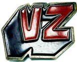 Vintage Von Zipper Belt Buckle VZ 3D Brass and Red Enamel EUC - $10.73