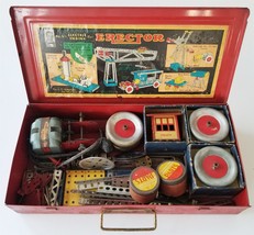 Vintage Gilbert Erector Set No. 61/2 Electric Engine Building Toy Steel - £54.43 GBP