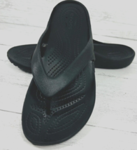 Crocs Women&#39;s 7 W Kadee 2 Capri Black Flip Flops  Iconic Comfort Flats 1220 W3 - £31.96 GBP