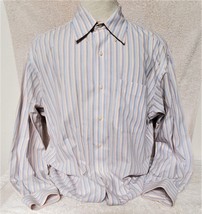 16.5-34/35 Tommy Hilfiger White &amp; Multicolor Striped L/S Button Up Shirt - £7.82 GBP