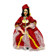 Vintage Traditional Folk Art Russian Souvenir Plastic Doll Handmade 7&quot; - £8.36 GBP