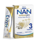 NAN SUPREMEpro 3 Premium Toddler 1+ Years Milk Drink Powder Sachets 4 x 32g - £56.58 GBP