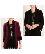 Chico&#39;s travelers REVERSIBLE VELVET JACKET women&#39;s size (0) 4 XS damask ... - $79.88 CAD