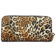 Women s wallet leopard leather double zipper purse female long clutch wallet mobile bag thumb200