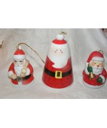 Vintage Porcelain 3 Christmas Santa Bells 1984 &#39;85 &#39;92 - €21,10 EUR