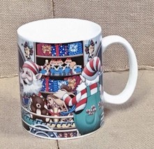 Vintage 2004 Barnes And Noble Elves Santas Workshop Oversize Coffee Mug Cup Xmas - £14.01 GBP