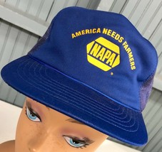 VTG NAPA Auto Parts America Needs Farmers Snapback Mesh Baseball Cap Hat - £13.56 GBP