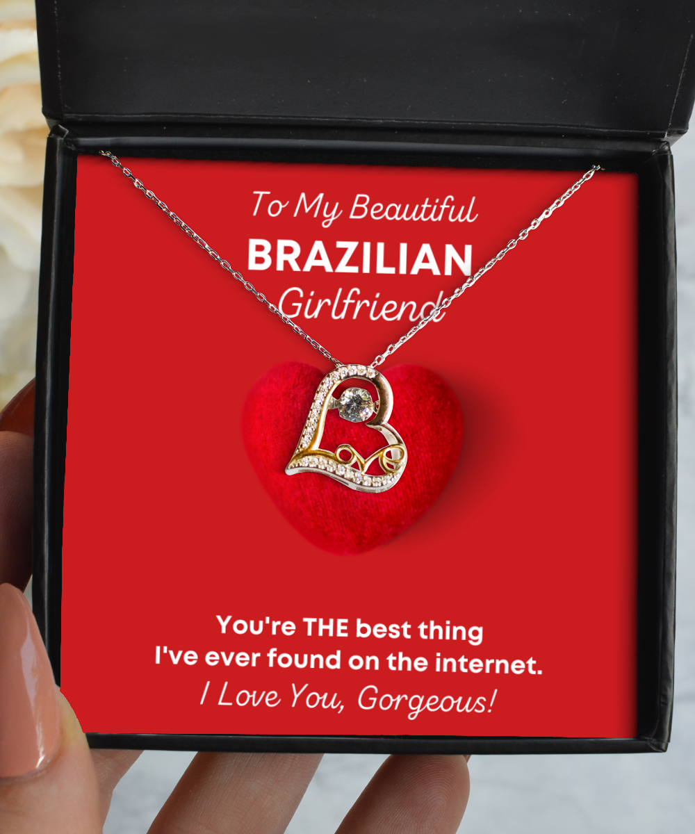 Necklace Birthday Present For Brazilian Girlfriend - Jewelry Love Pendant