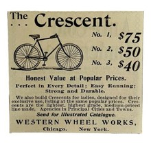 Crescent Bicycles 1894 Advertisement Victorian Bikes Honest Value Mini A... - £11.79 GBP