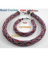 Bead Crochet Rope patterns &quot;Berry geometry&quot; Necklace and Bracelet. PDF file - $6.78 CAD