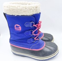 Sorel Kids Felt Inserts Purple  Boots Drawstring Snow Pink Waterproof Size 5 - £35.95 GBP