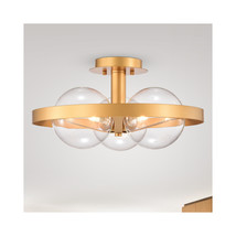 Warehouse of Tiffany CM215-3MG 3-Light Lerryn Bulb with Clear Glass Shad... - $183.74