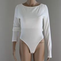 Determ Women&#39;s Long Sleeve White Twisted Bodysuit size 6 or M NWT MSRP $140 - £35.49 GBP