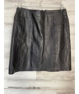 Willi Smith Pencil Skirt Size 12 Black Straight Lined 100% Lamb Leather ... - £18.59 GBP
