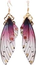 CH Handmade Fairy Simulation Butterfly Wing Earrings Foil Rhinestone Earring Rom - £16.78 GBP