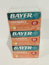 6 X Bayer Chewable &#39;Baby&#39; Aspirin 81mg Low Dose ORANGE 36 Tablets ea. Ex... - £19.06 GBP