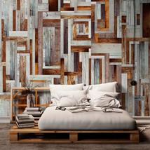 Repeating Wallpaper Roll - Labyrinth Of Wooden Planks - 32.8&#39;L x 19.7&quot;W - £51.95 GBP+