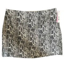 AQUA Faux Leather Short Skirt Animal Print Black White Women Plus Size 2... - $34.65