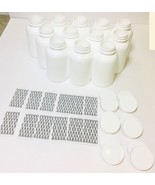 Plastic Bottles Set of 12 HDPE 120cc pill packer bottle. With caps and s... - $20.78