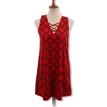 Pink Owl Red Sleeveless Patterned Dress Small - £14.66 GBP