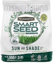 Pennington Smart Seed Sun and Shade Grass Mix 3 Lb New Guaranteed to Grow USA - £17.37 GBP