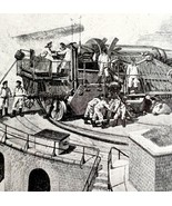 Land Battery Revolving Gun Victorian 1898 Print Cuba&#39;s Freedom Spanish W... - $570.99 MXN