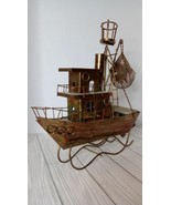 Vintage Fishing Trawler Brass/Copper Metal Music Box Boat Decor Piece - $44.54